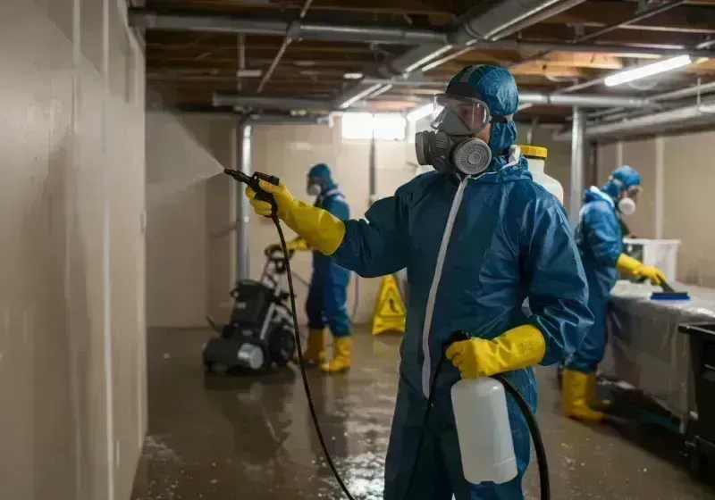 Basement Sanitization and Antimicrobial Treatment process in Hurley, WI